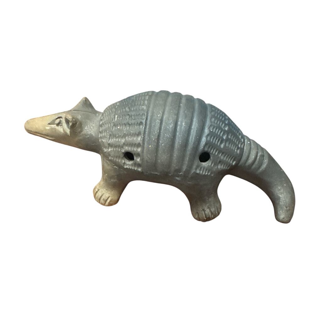 Vintage Mexican Armadillo Ocarina Flute Musical Instrument